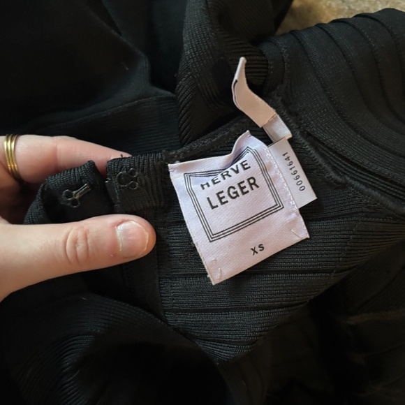 Herve Leger Black Floor Length Gown - Picture 5 of 5